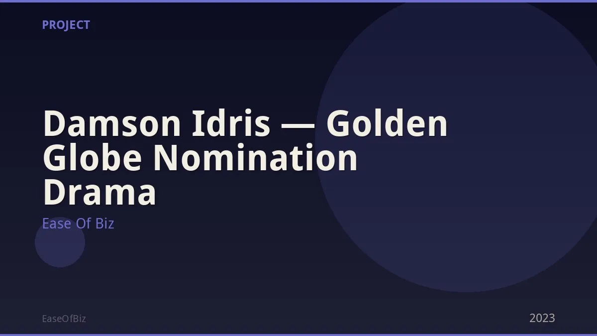 Damson Idris — Golden Globe Nomination Drama