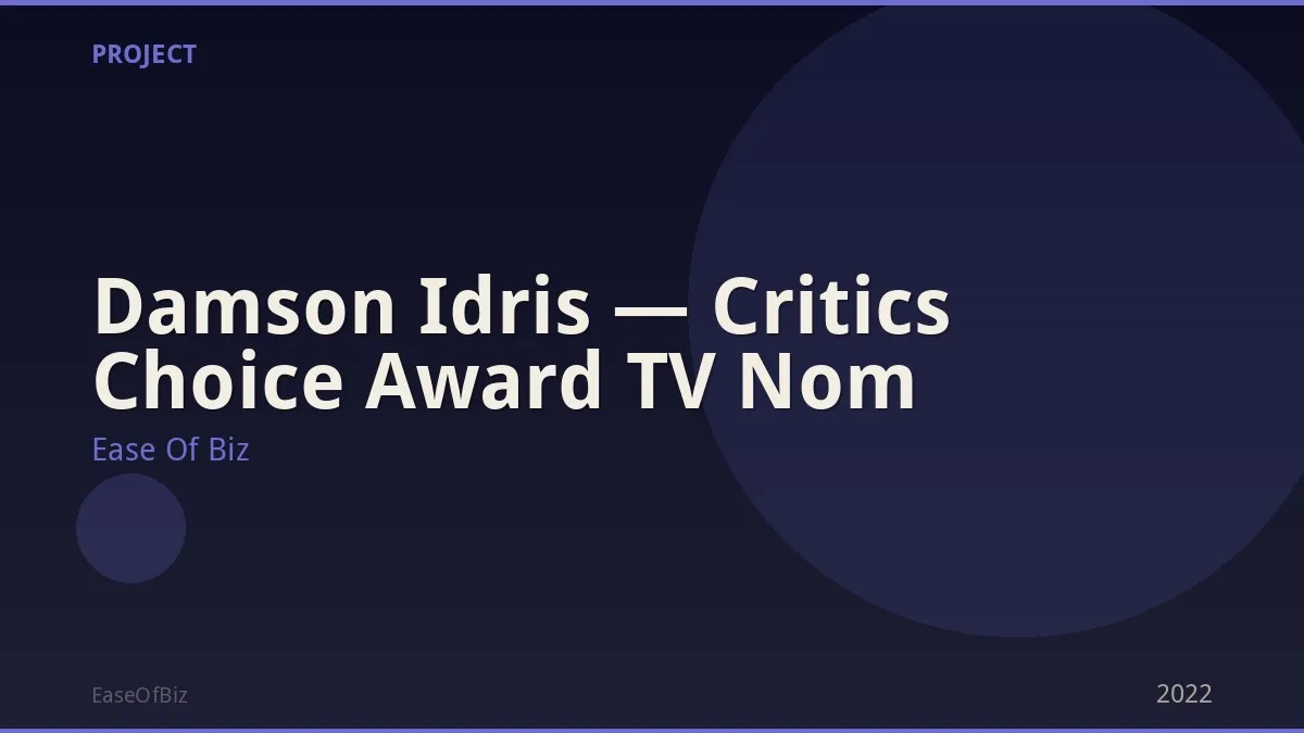 Damson Idris — Critics Choice Award TV Nom