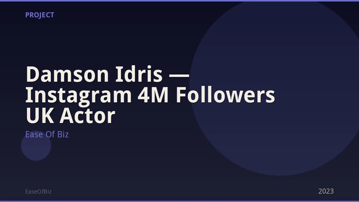 Damson Idris — Instagram 4M Followers UK Actor