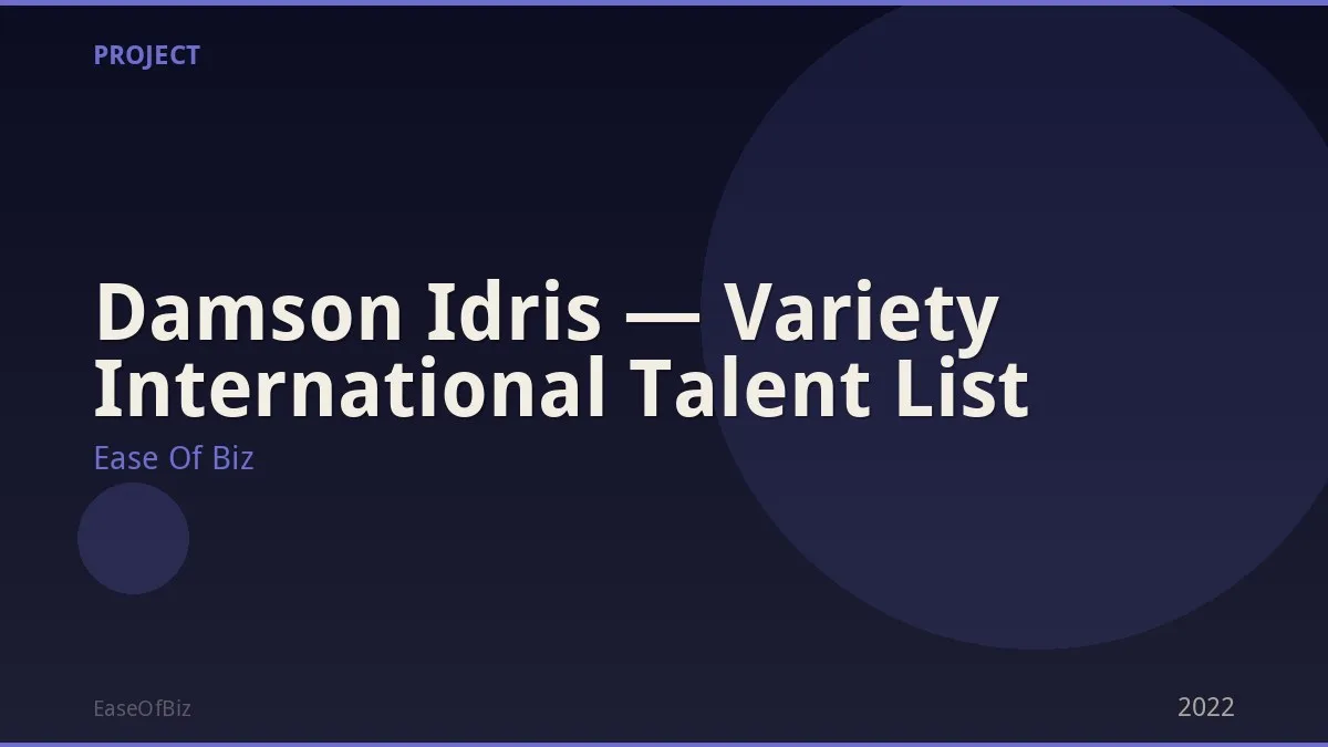Damson Idris — Variety International Talent List