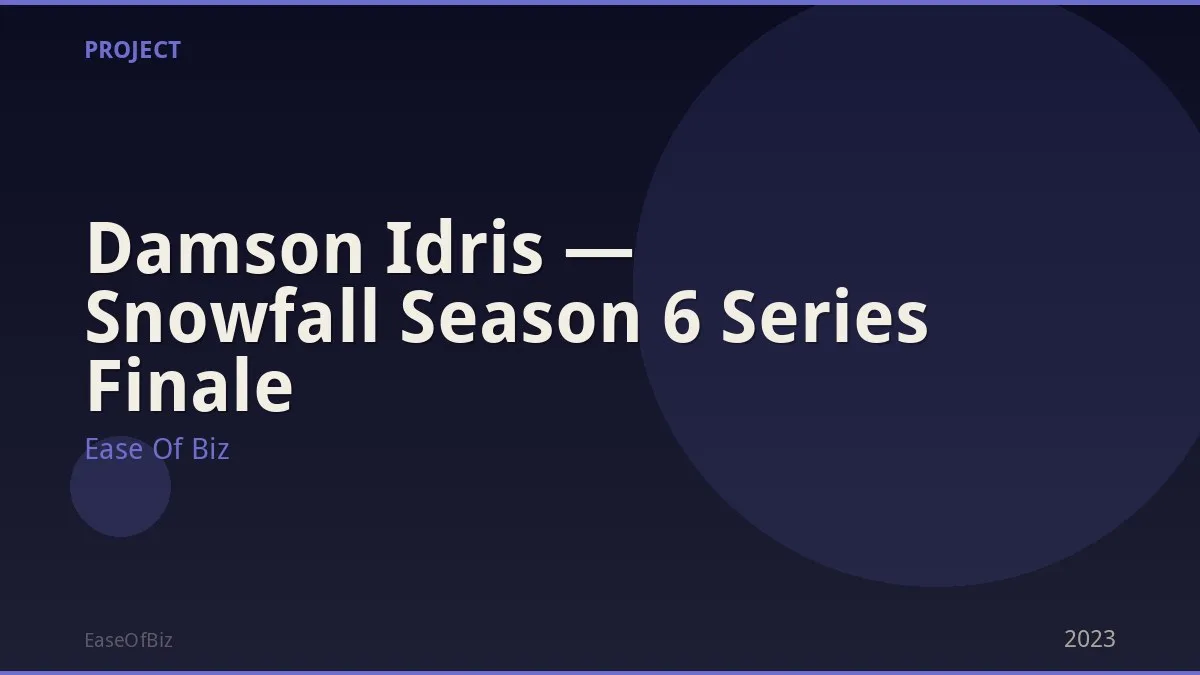 Damson Idris — Snowfall Season 6 Series Finale