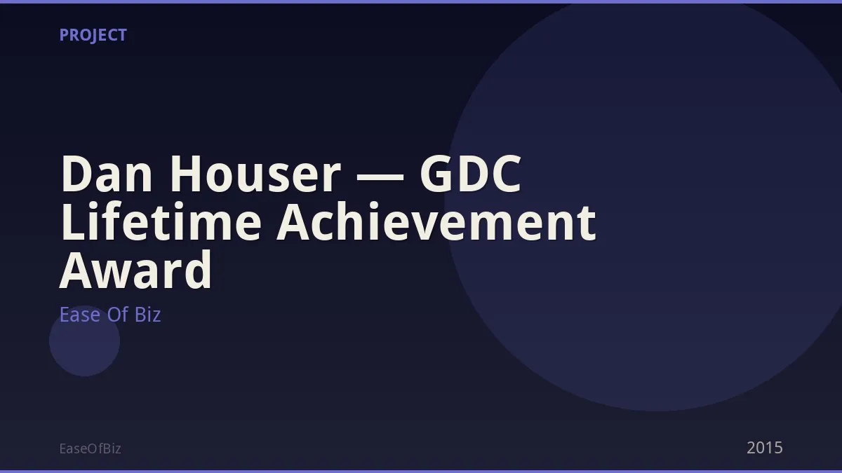 Dan Houser — GDC Lifetime Achievement Award