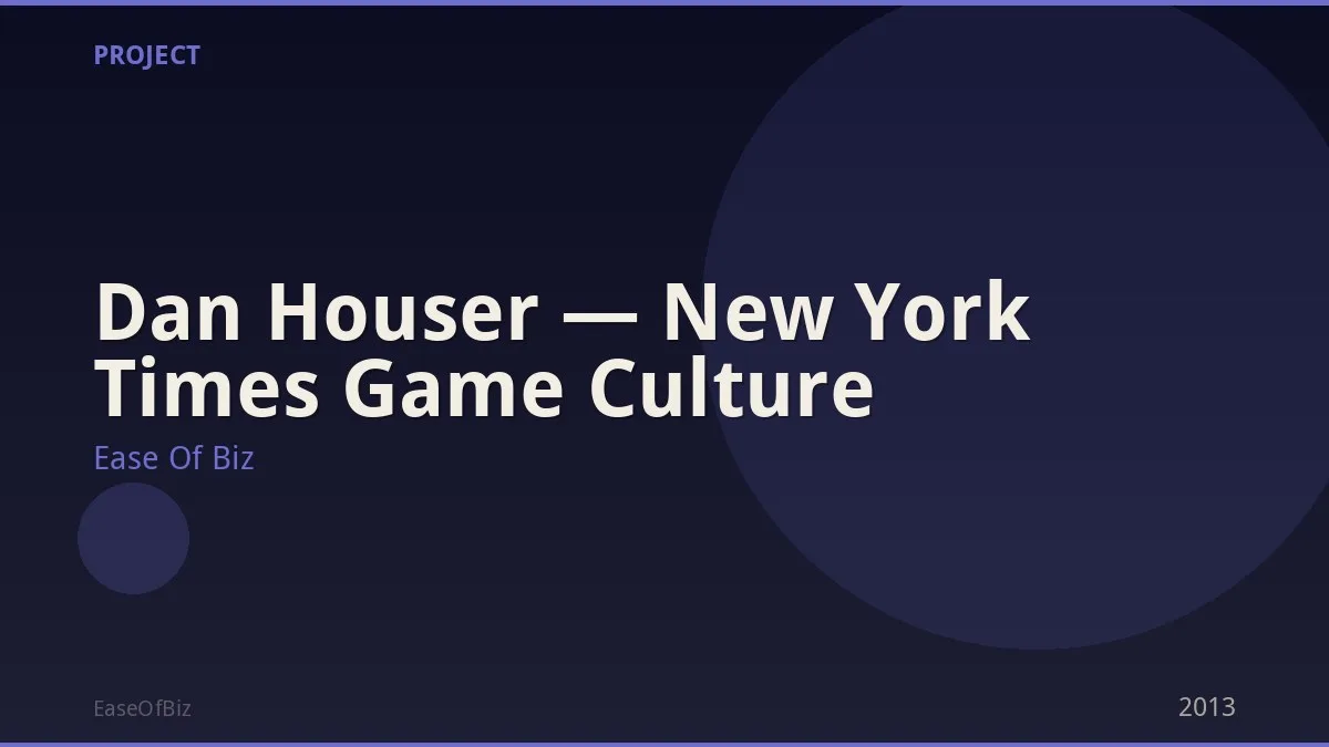 Dan Houser — New York Times Game Culture