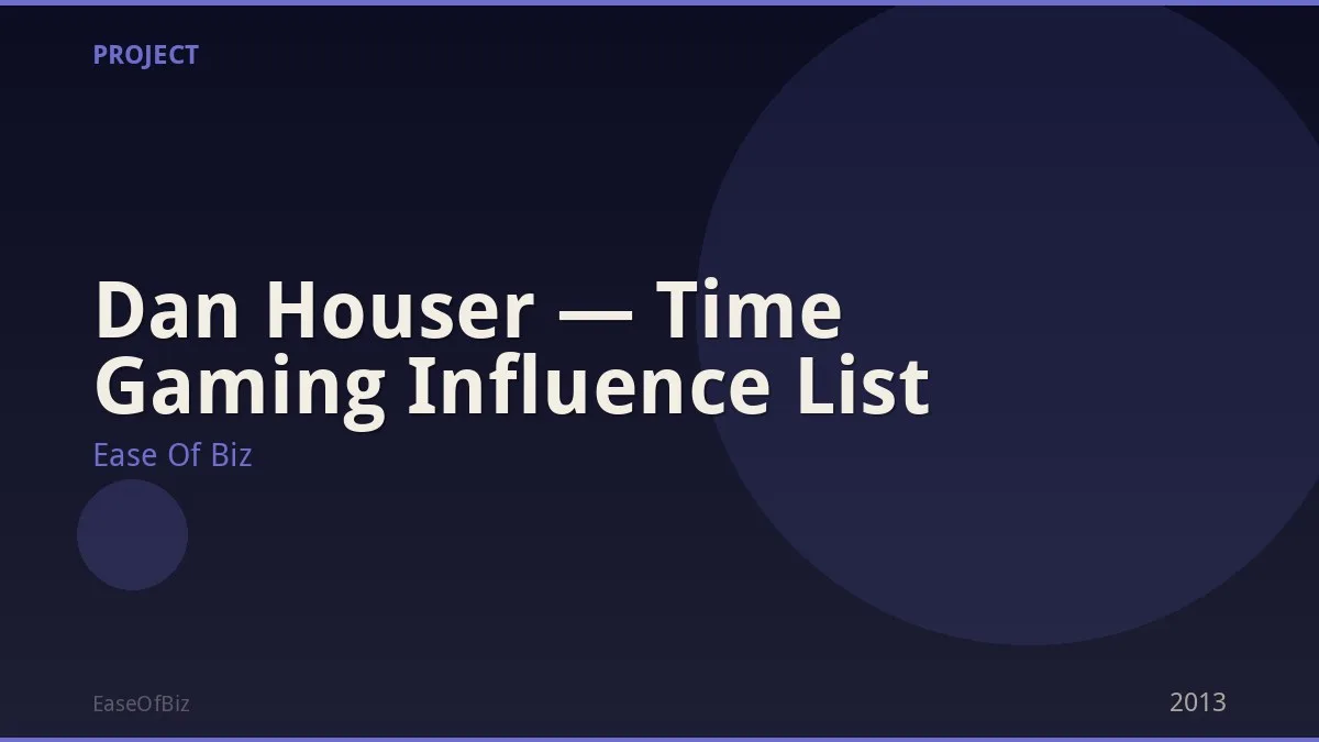 Dan Houser — Time Gaming Influence List