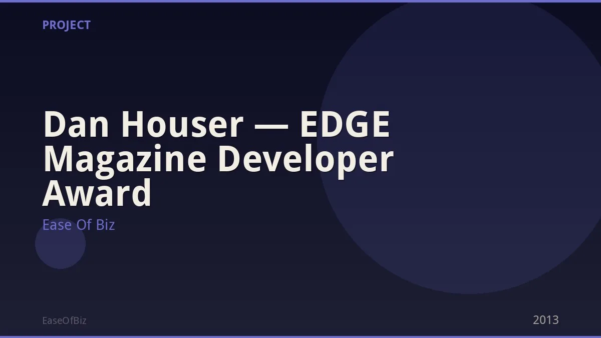 Dan Houser — EDGE Magazine Developer Award