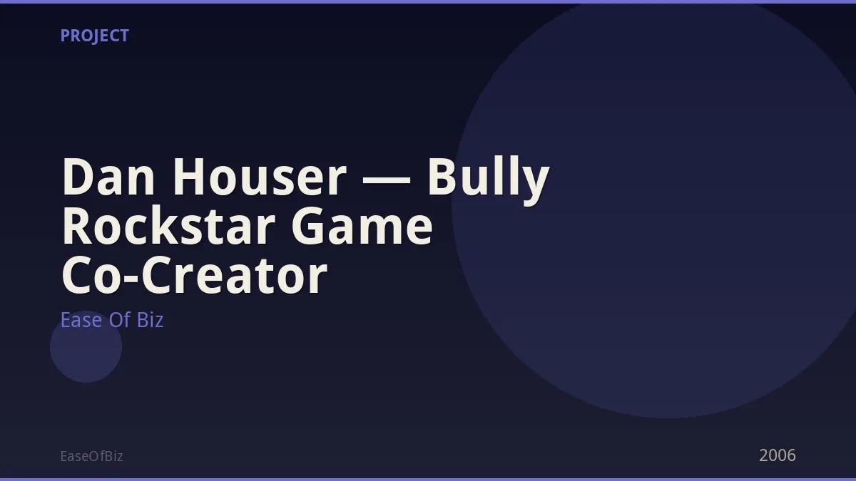 Dan Houser — Bully Rockstar Game Co-Creator