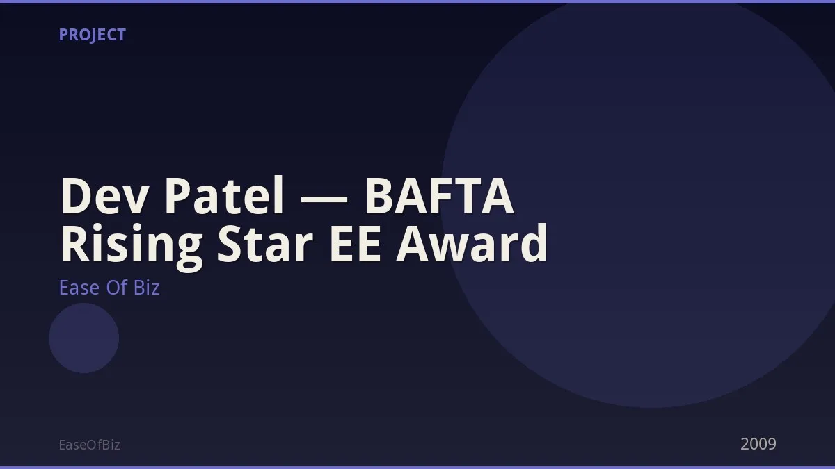 Dev Patel — BAFTA Rising Star EE Award