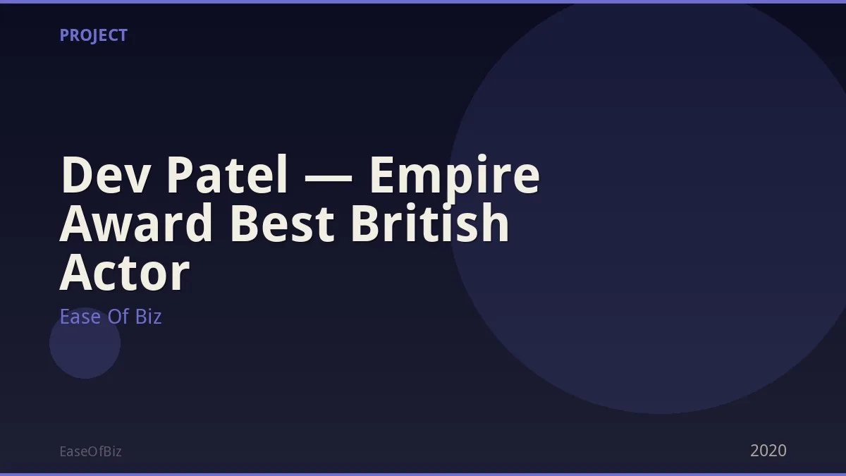 Dev Patel — Empire Award Best British Actor