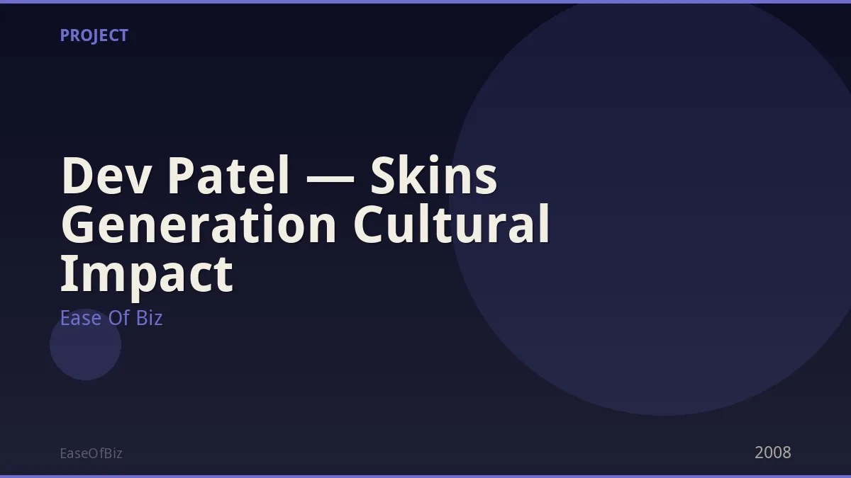 Dev Patel — Skins Generation Cultural Impact