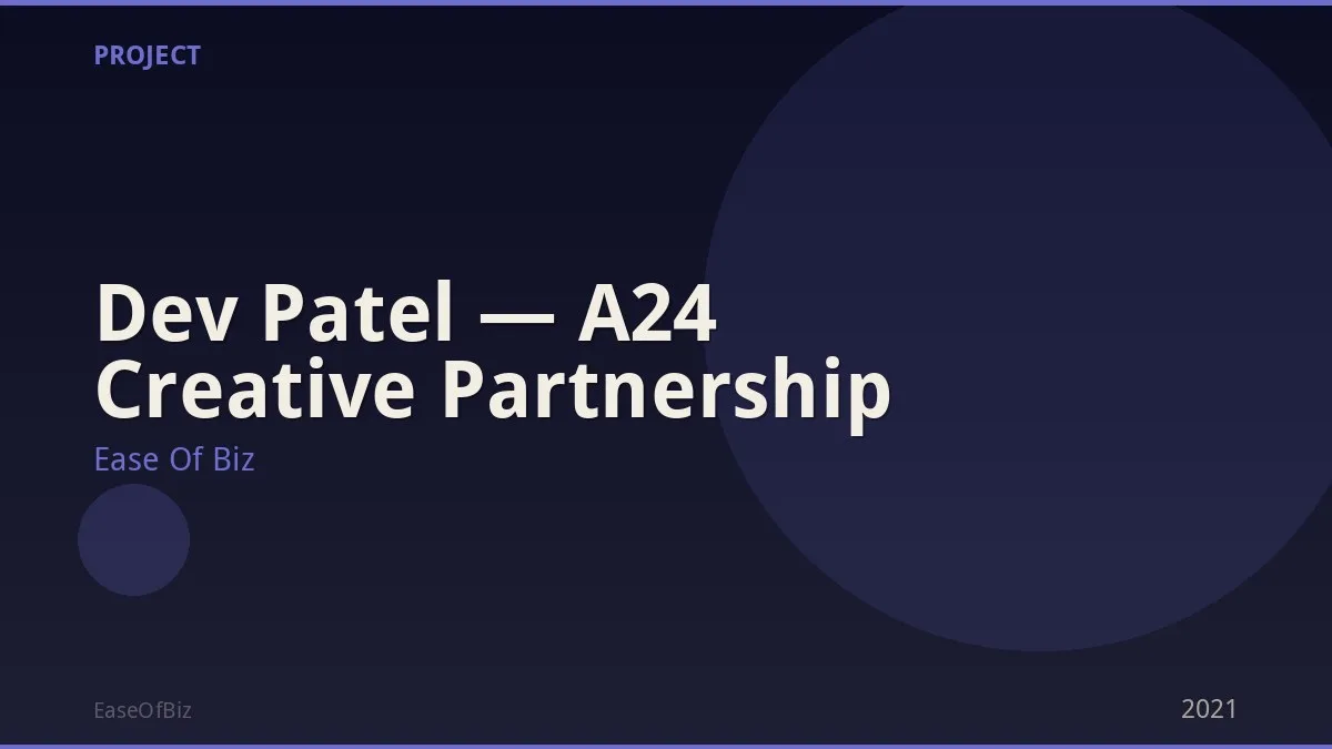 Dev Patel — A24 Creative Partnership