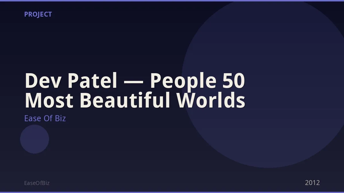 Dev Patel — People 50 Most Beautiful Worlds