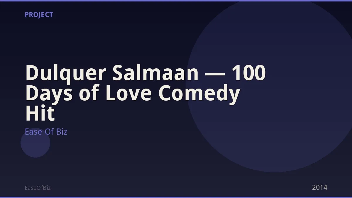 Dulquer Salmaan — 100 Days of Love Comedy Hit