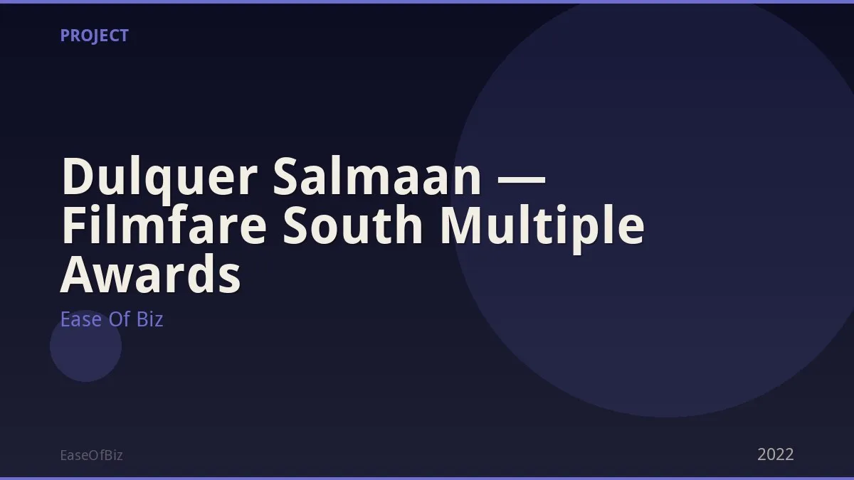 Dulquer Salmaan — Filmfare South Multiple Awards