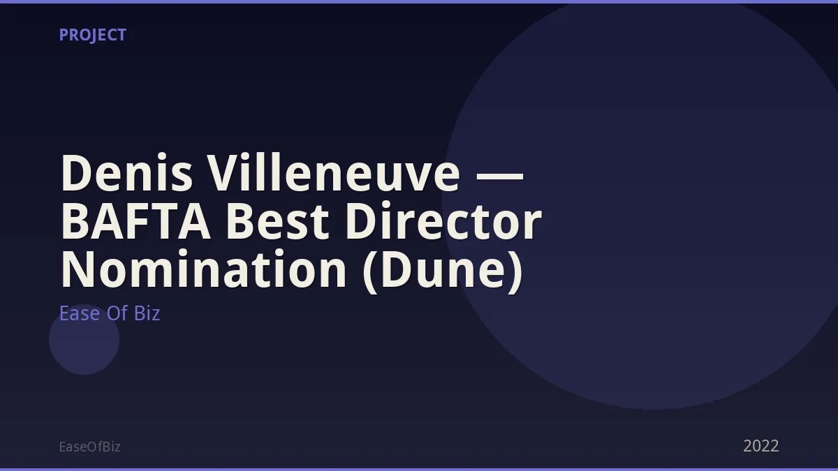 Denis Villeneuve — BAFTA Best Director Nomination (Dune)