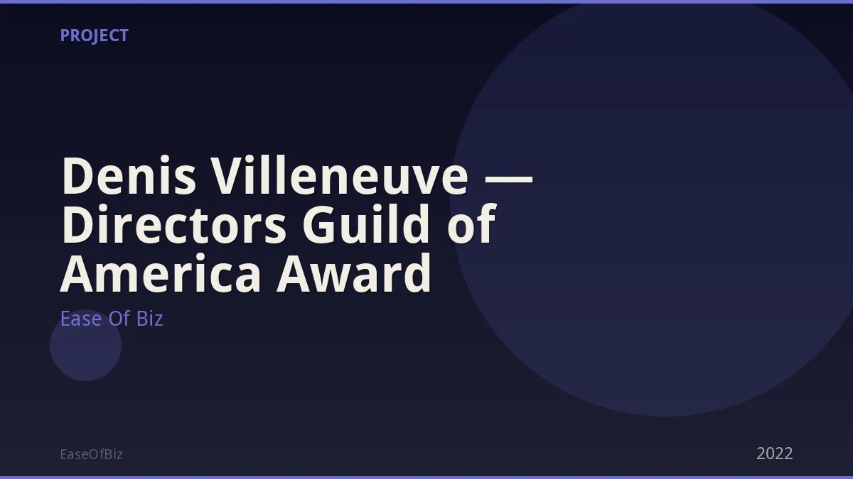 Denis Villeneuve — Directors Guild of America Award