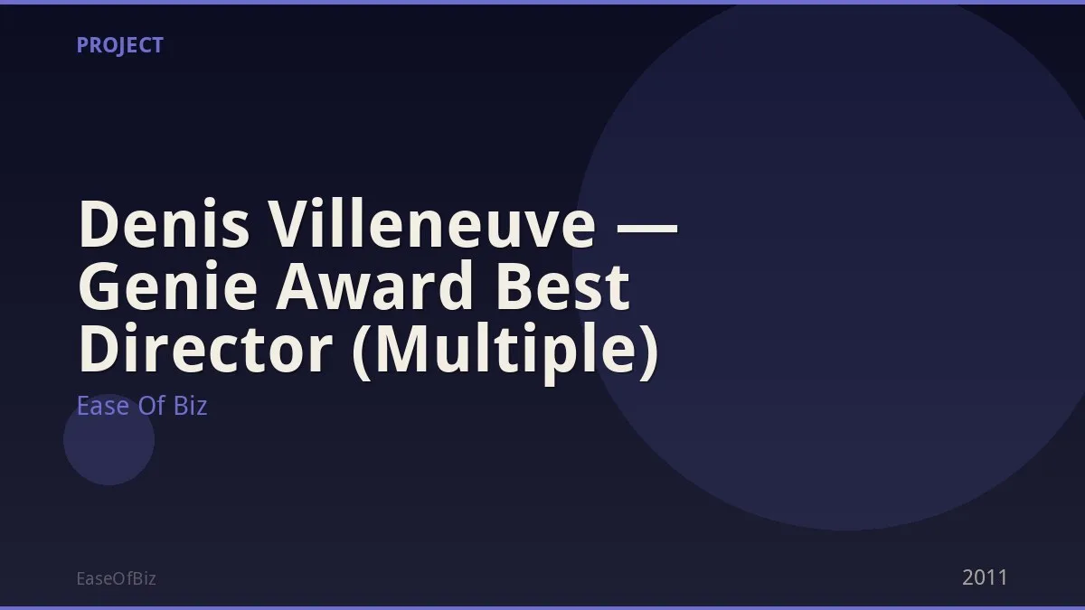 Denis Villeneuve — Genie Award Best Director (Multiple)