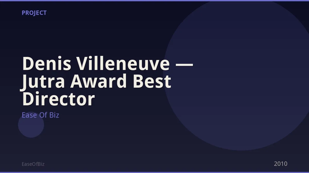 Denis Villeneuve — Jutra Award Best Director