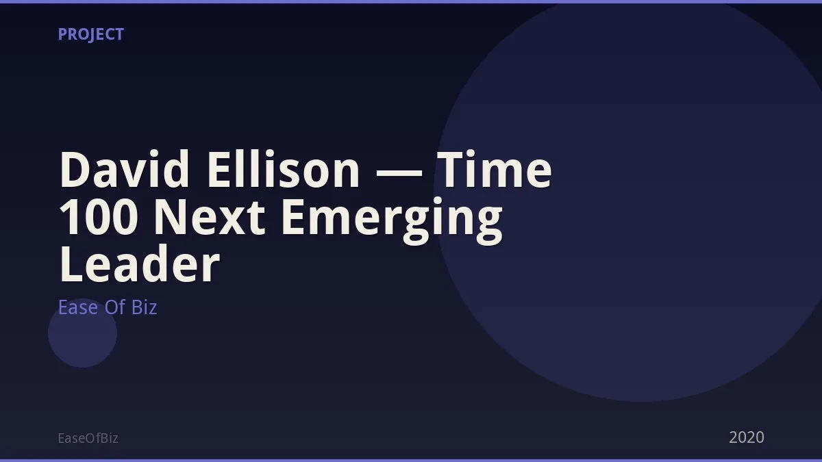 David Ellison — Time 100 Next Emerging Leader