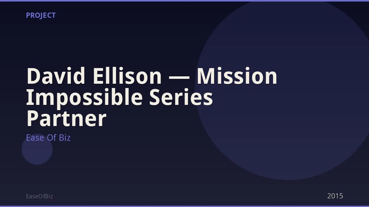David Ellison — Mission Impossible Series Partner