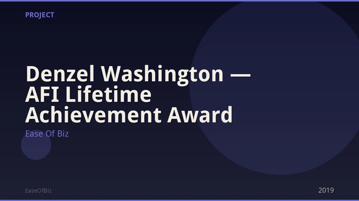 Denzel Washington — AFI Lifetime Achievement Award