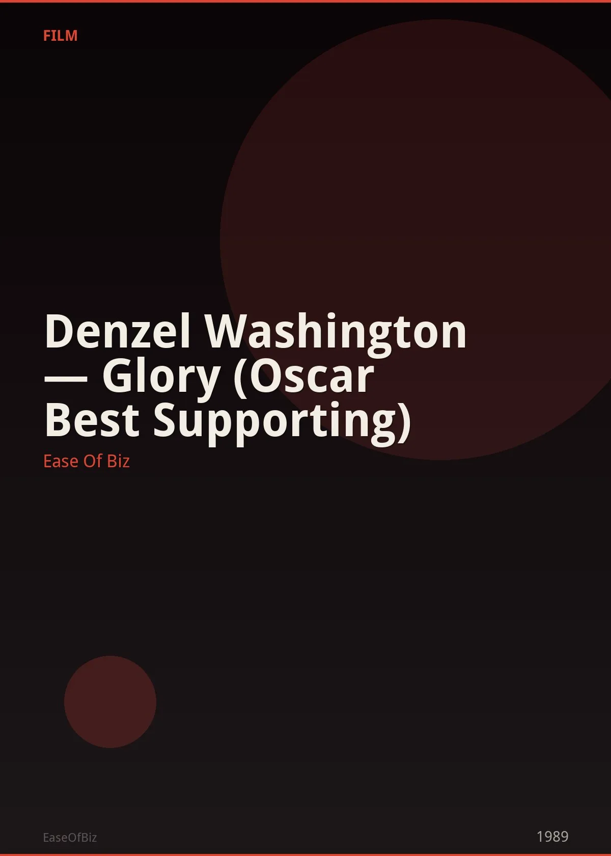 Denzel Washington — Glory (Oscar Best Supporting)