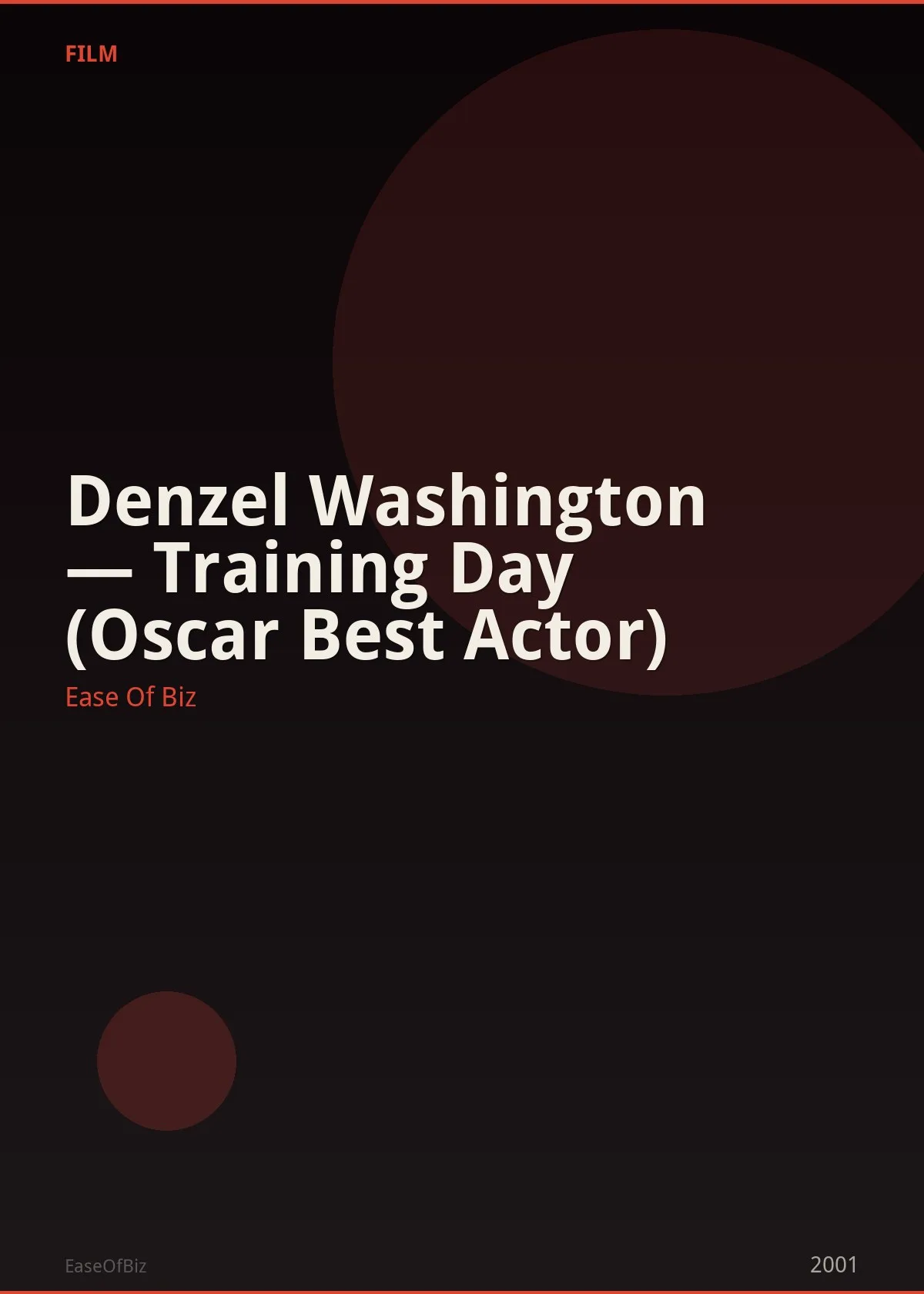 Denzel Washington — Training Day (Oscar Best Actor)