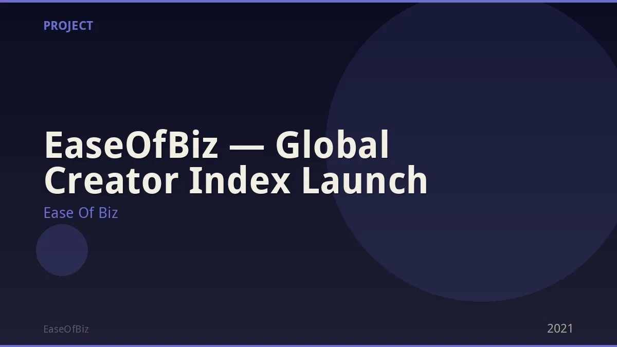 EaseOfBiz — Global Creator Index Launch