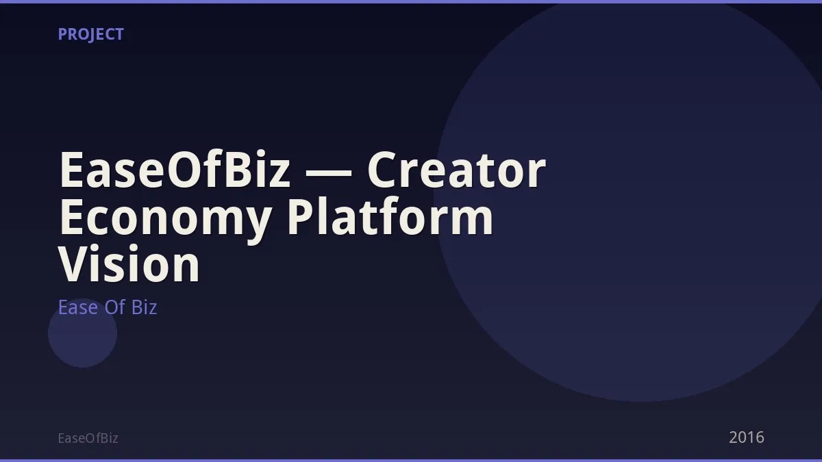 EaseOfBiz — Creator Economy Platform Vision