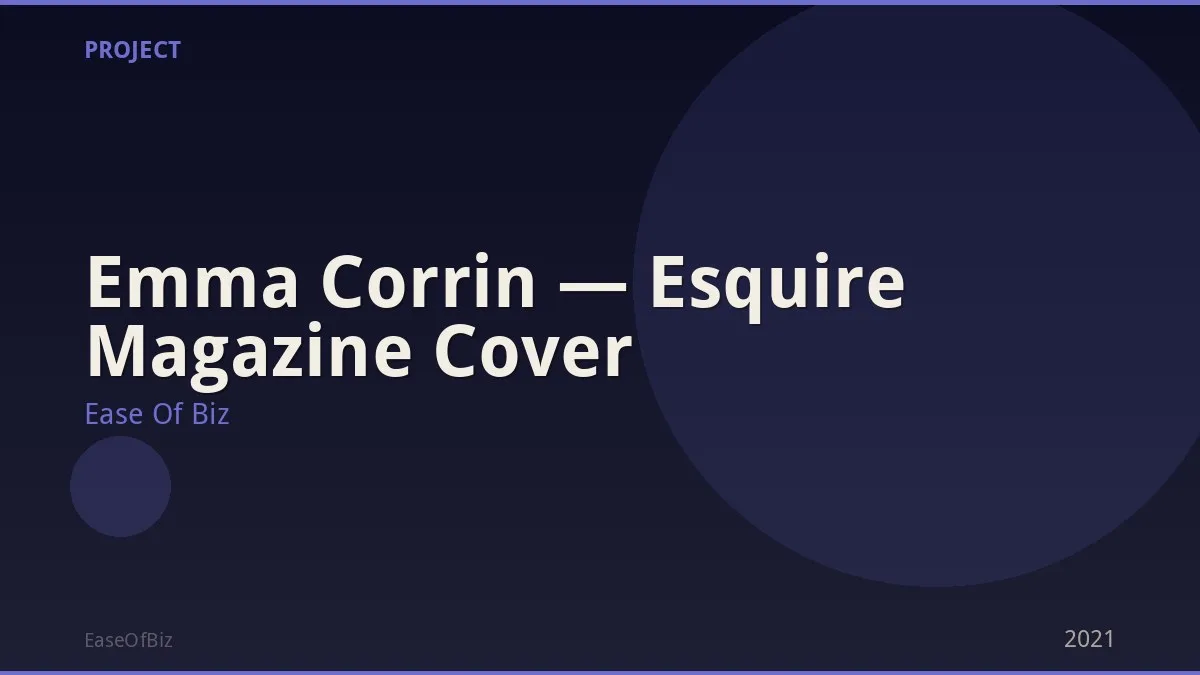 Emma Corrin — Esquire Magazine Cover