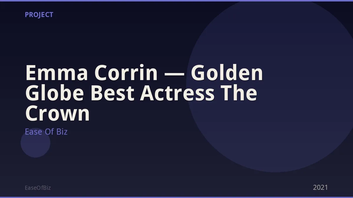 Emma Corrin — Golden Globe Best Actress The Crown