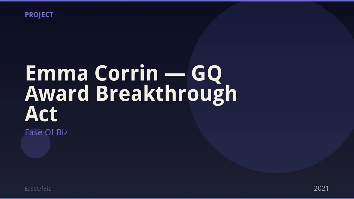 Emma Corrin — GQ Award Breakthrough Act