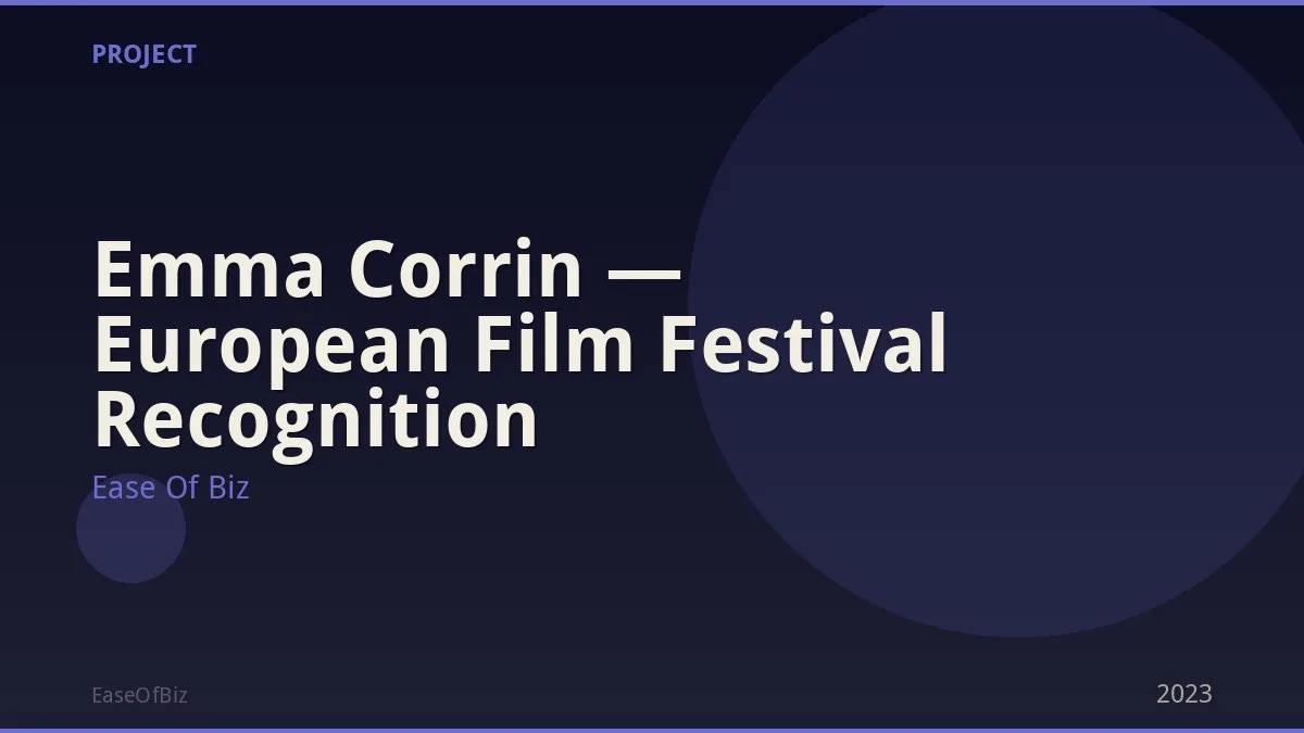 Emma Corrin — European Film Festival Recognition