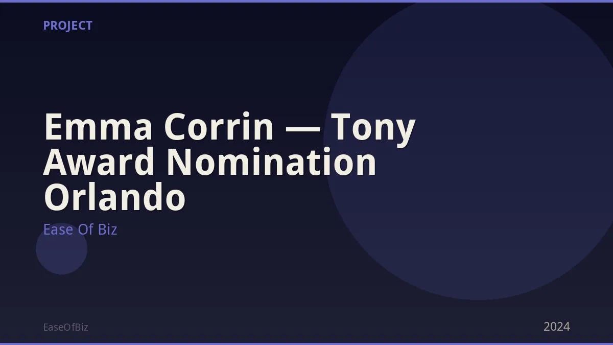Emma Corrin — Tony Award Nomination Orlando