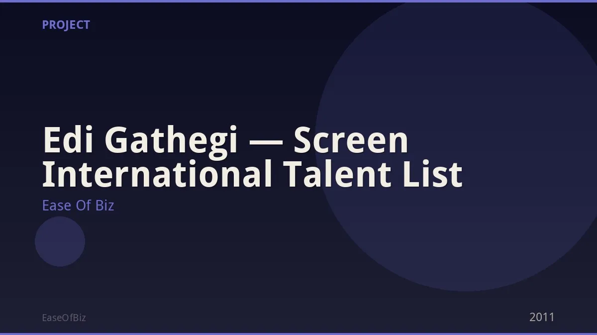Edi Gathegi — Screen International Talent List