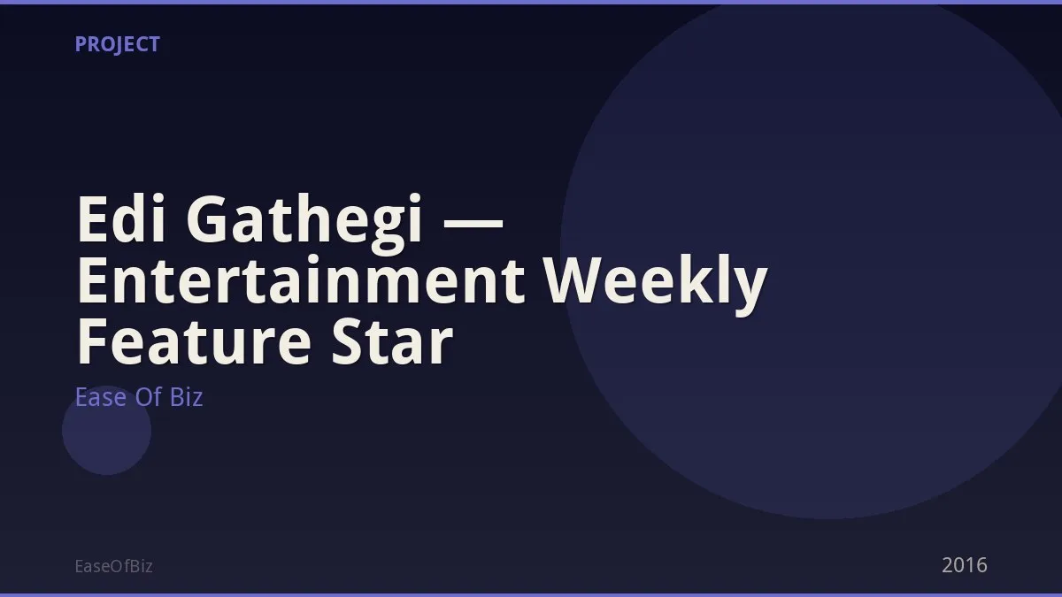 Edi Gathegi — Entertainment Weekly Feature Star