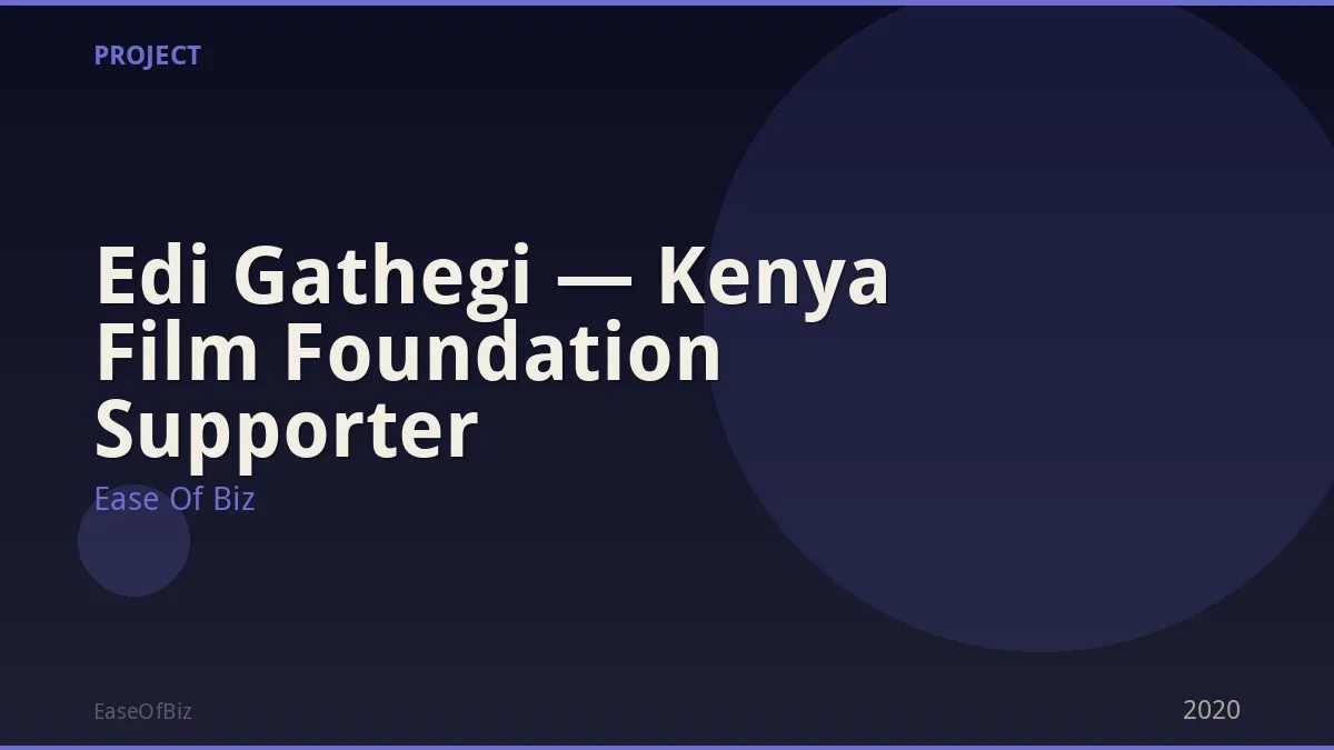Edi Gathegi — Kenya Film Foundation Supporter