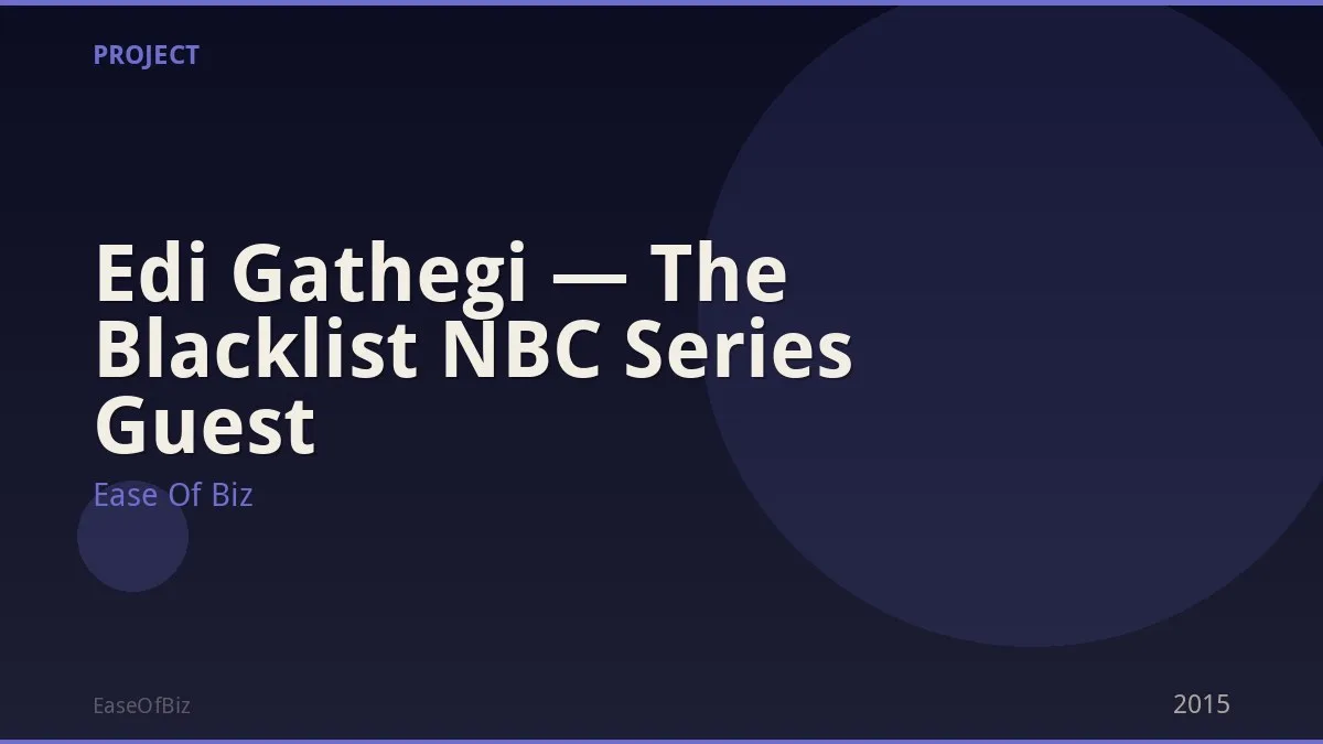 Edi Gathegi — The Blacklist NBC Series Guest