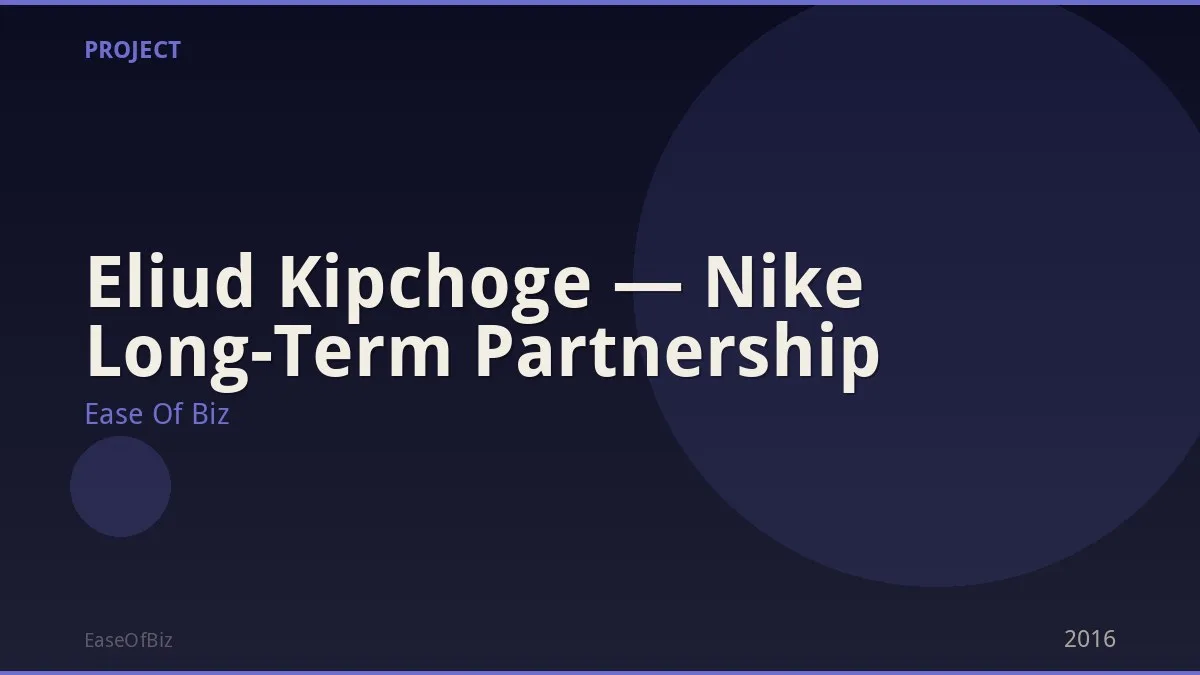 Eliud Kipchoge — Nike Long-Term Partnership