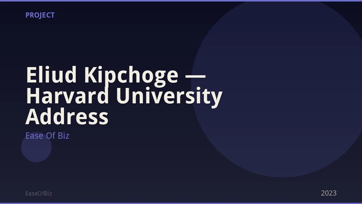 Eliud Kipchoge — Harvard University Address