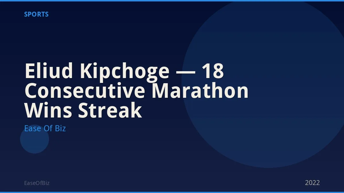 Eliud Kipchoge — 18 Consecutive Marathon Wins Streak