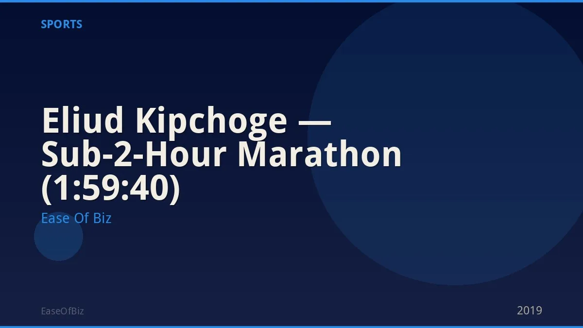 Eliud Kipchoge — Sub-2-Hour Marathon (1:59:40)