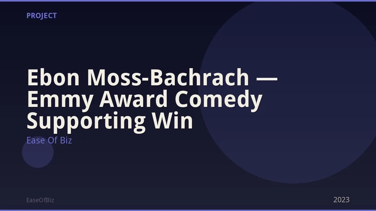 Ebon Moss-Bachrach — Emmy Award Comedy Supporting Win