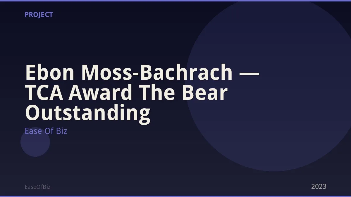 Ebon Moss-Bachrach — TCA Award The Bear Outstanding