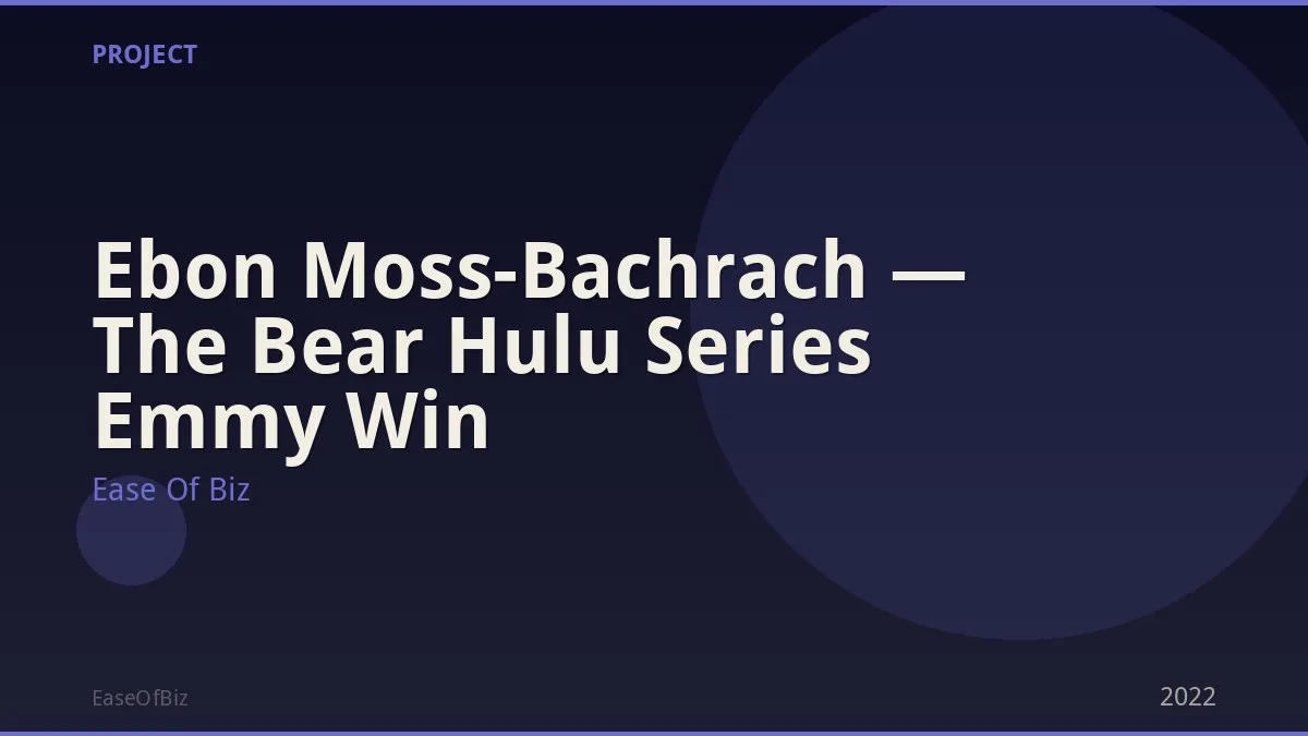 Ebon Moss-Bachrach — The Bear Hulu Series Emmy Win