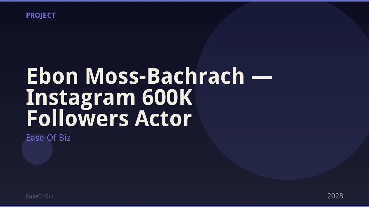 Ebon Moss-Bachrach — Instagram 600K Followers Actor