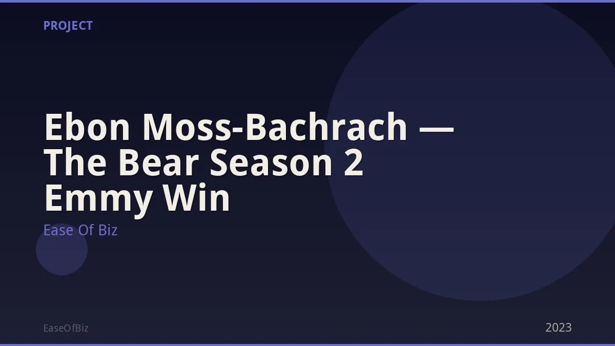 Ebon Moss-Bachrach — The Bear Season 2 Emmy Win