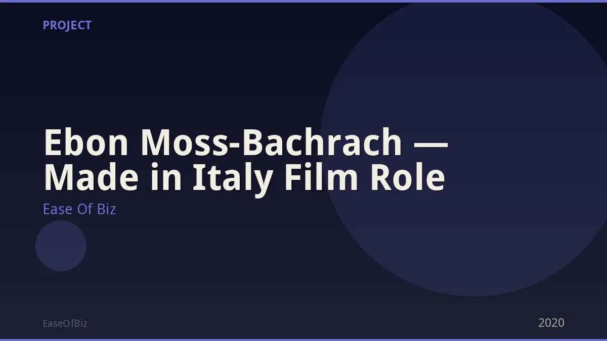 Ebon Moss-Bachrach — Made in Italy Film Role