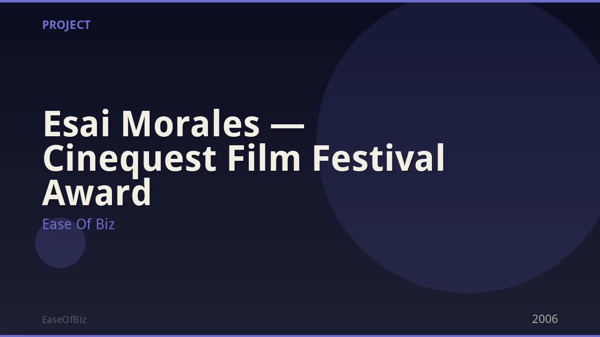 Esai Morales — Cinequest Film Festival Award