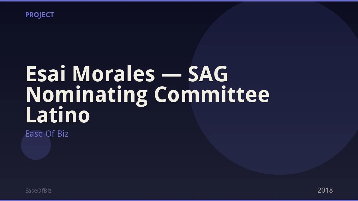 Esai Morales — SAG Nominating Committee Latino