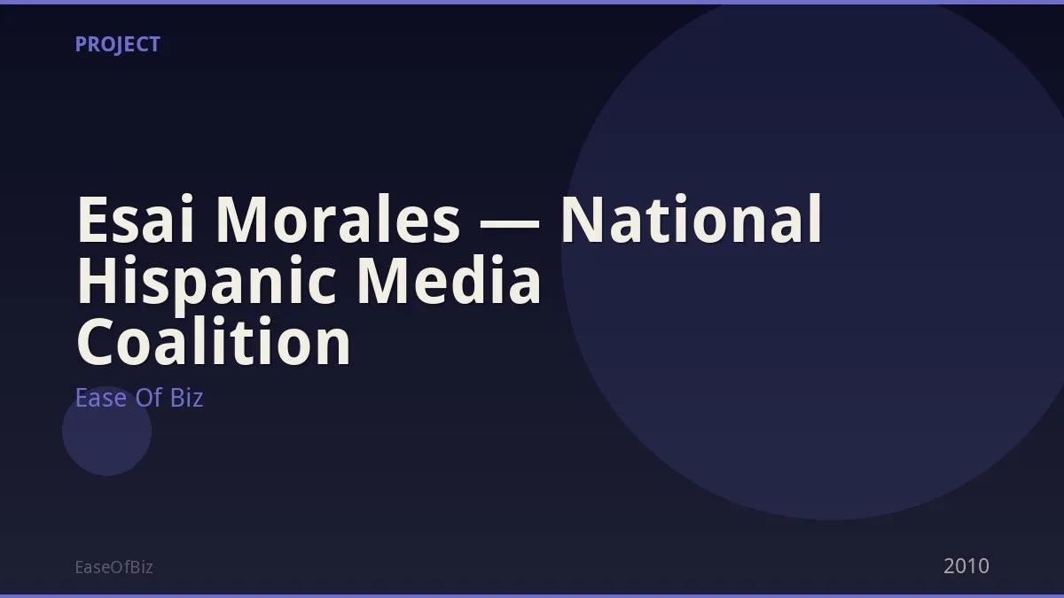 Esai Morales — National Hispanic Media Coalition